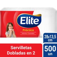 Servilletas Dobladas en 2 Elite Práctica Paquete 500 Unidades