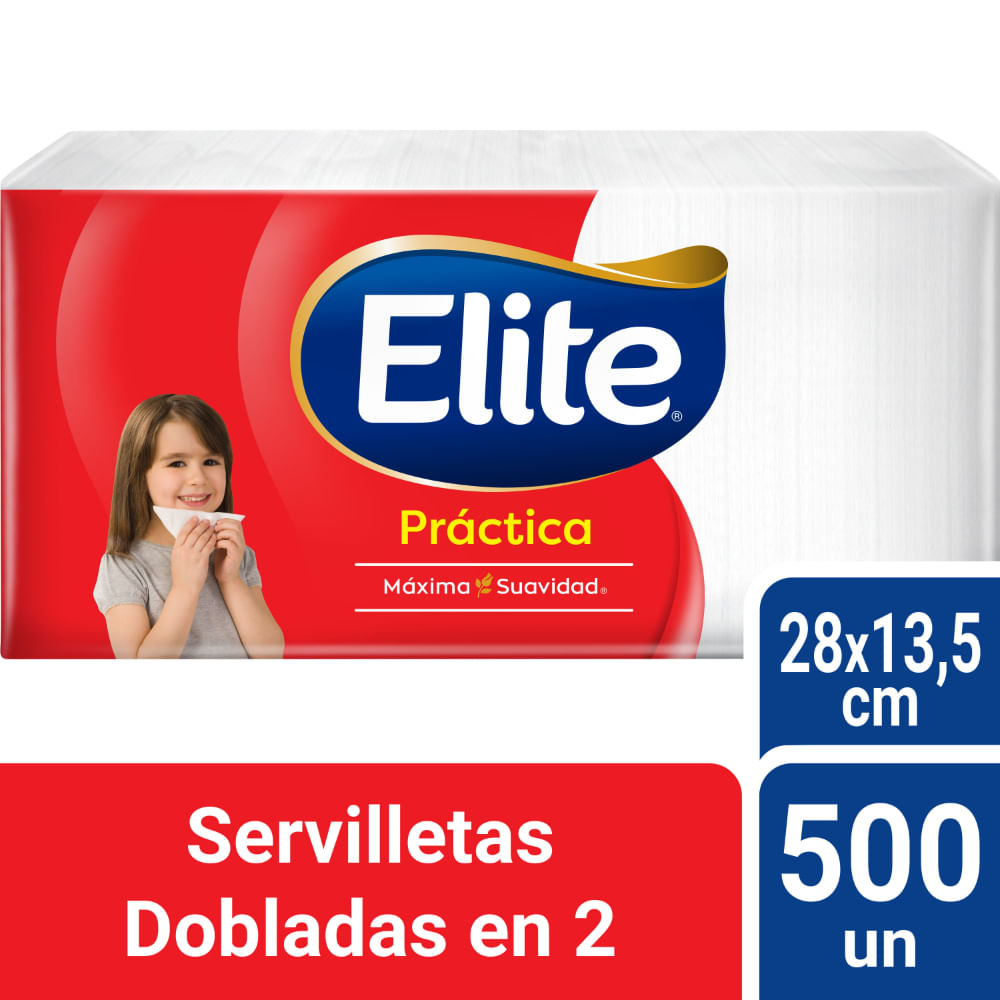 Servilletas Dobladas en 2 Elite Práctica Paquete 500 Unidades
