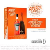 Aperol Botella 750ml + Cinzano To Spritz Botella 750ml