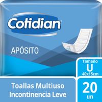 Absorbente Multiuso para Incontinencia Leve Cotidian Paquete 20 unid