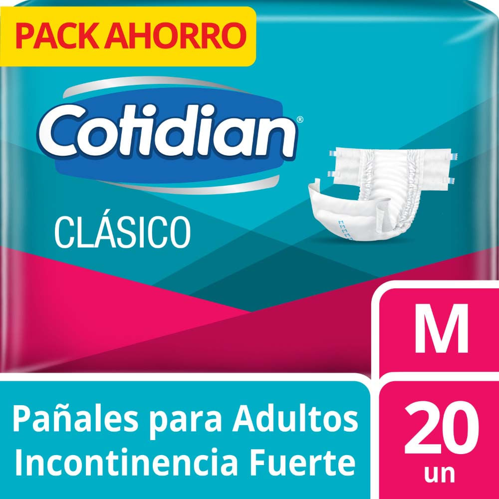 Pañales para Adultos Talla M Clásico Paquete 20 unid