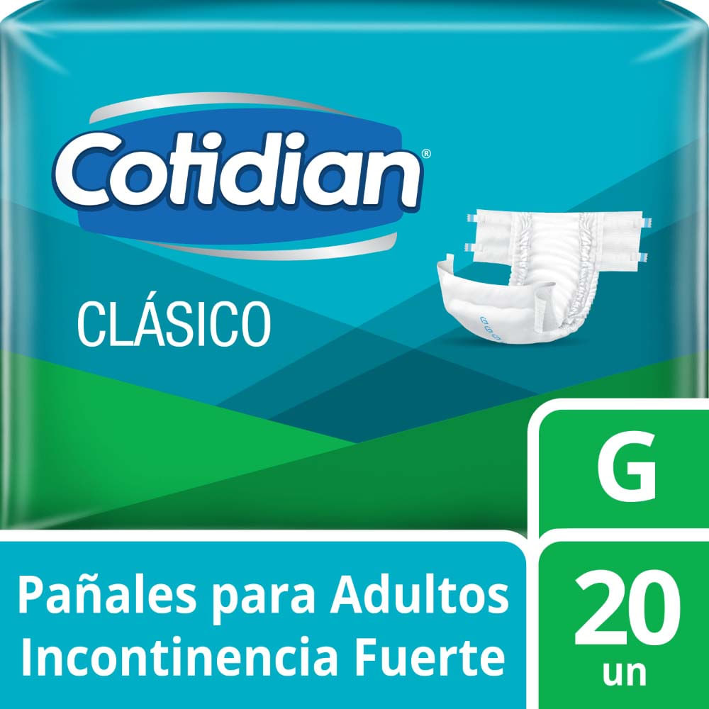 Pañales para Adultos Talla G Clásico Paquete 20 unid