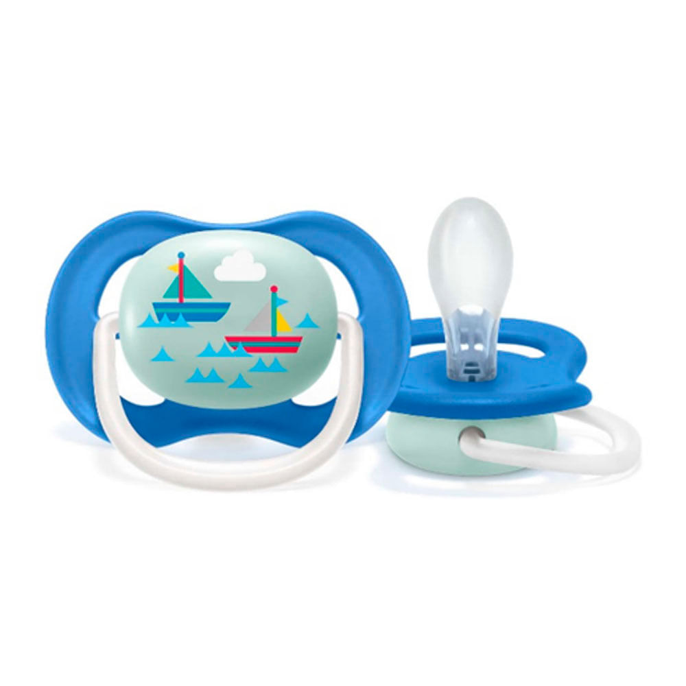 Chupón Avent Ultraair Bote Azul 6-18M