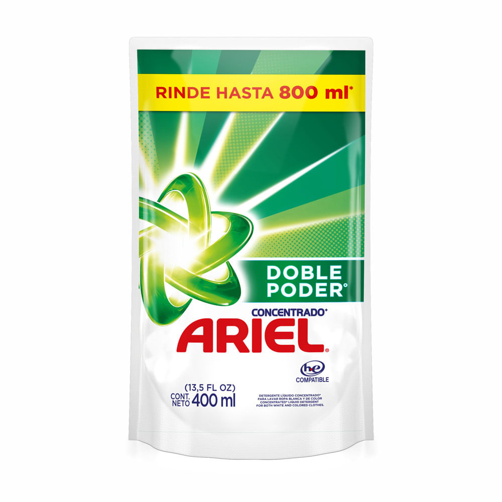 Detergente Líquido Ariel Concentrado Doble Poder 400ml