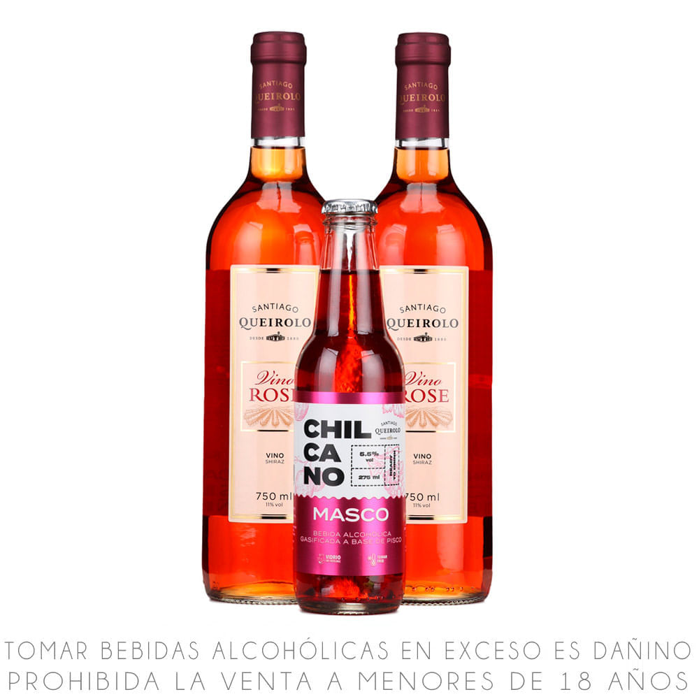 Pack Queirolo: Vino Rosé Syrah 2un + Chilcano