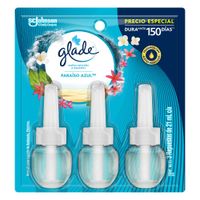 Ambientador Glade Aceites naturales Paraíso Azul 3 repuestos 63ml