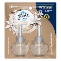 Ambientador Glade Aceites Naturales Abrazos de Vainilla 2 repuestos 42ml
