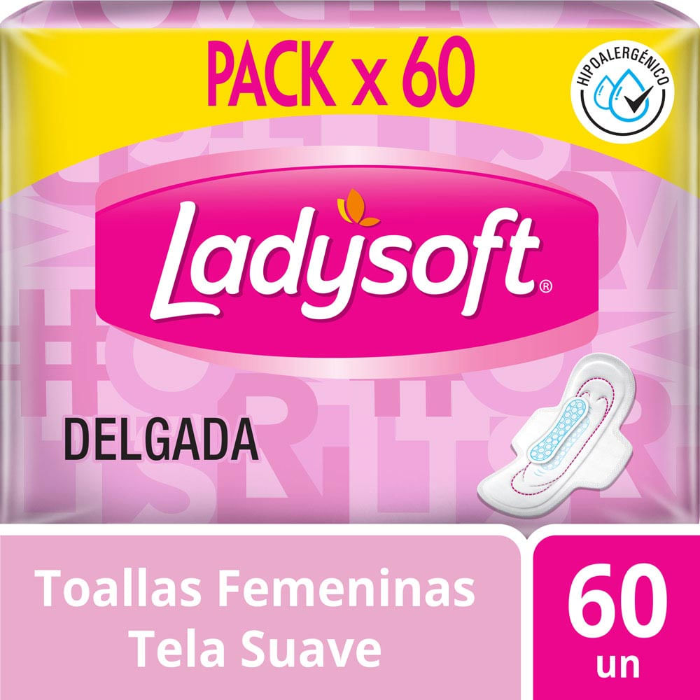 Toallas Higiénicas Ladysoft Delgada 60un.