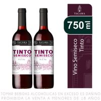 Twopack Vino Tinto Blend Tacama Semiseco Botella 750ml