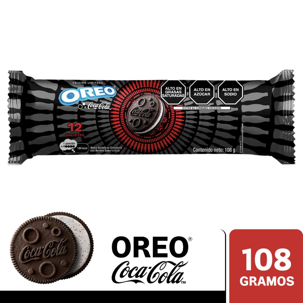 Galletas Rellenas Oreo Coca Cola 108g