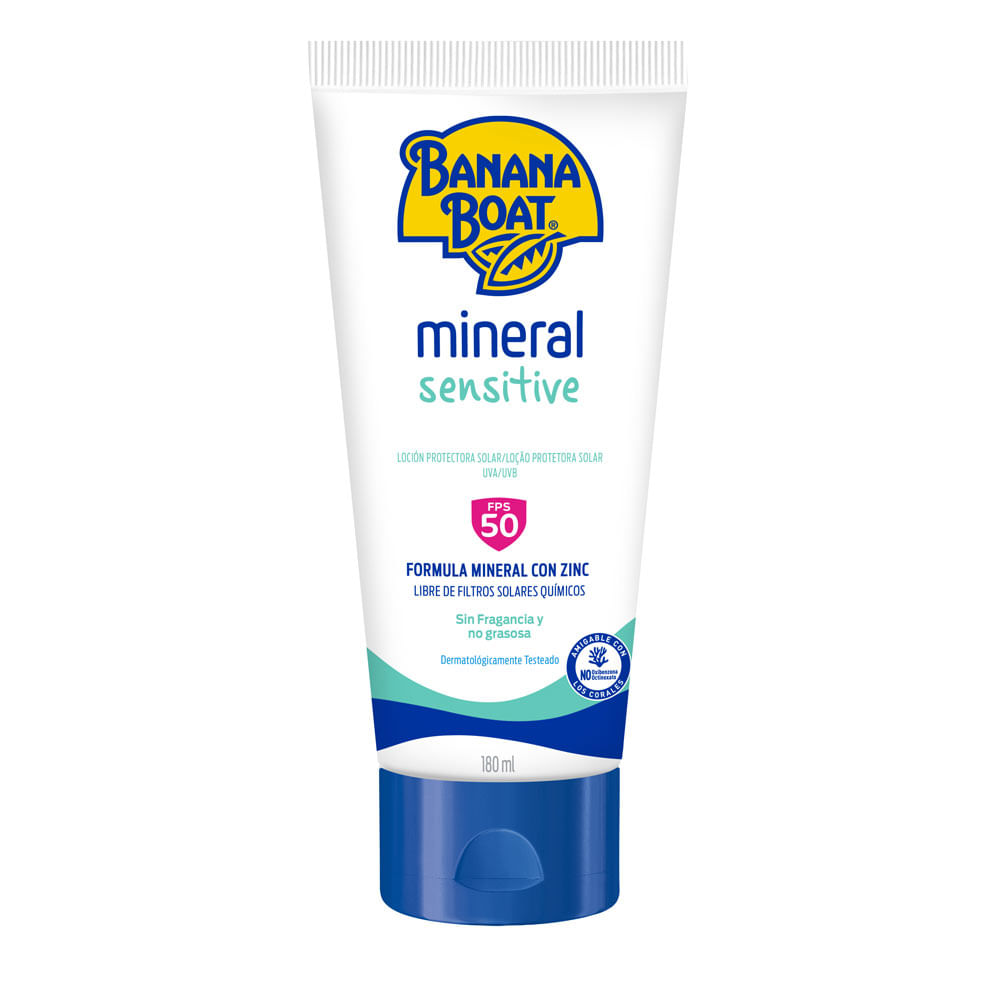 Bloqueador Banana Boat Mineral Sensitive Spf50 180ml