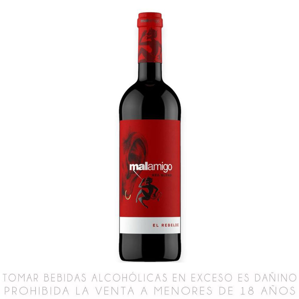 Vino Tinto Blend Malamigo El Rebelde Botella 750ml