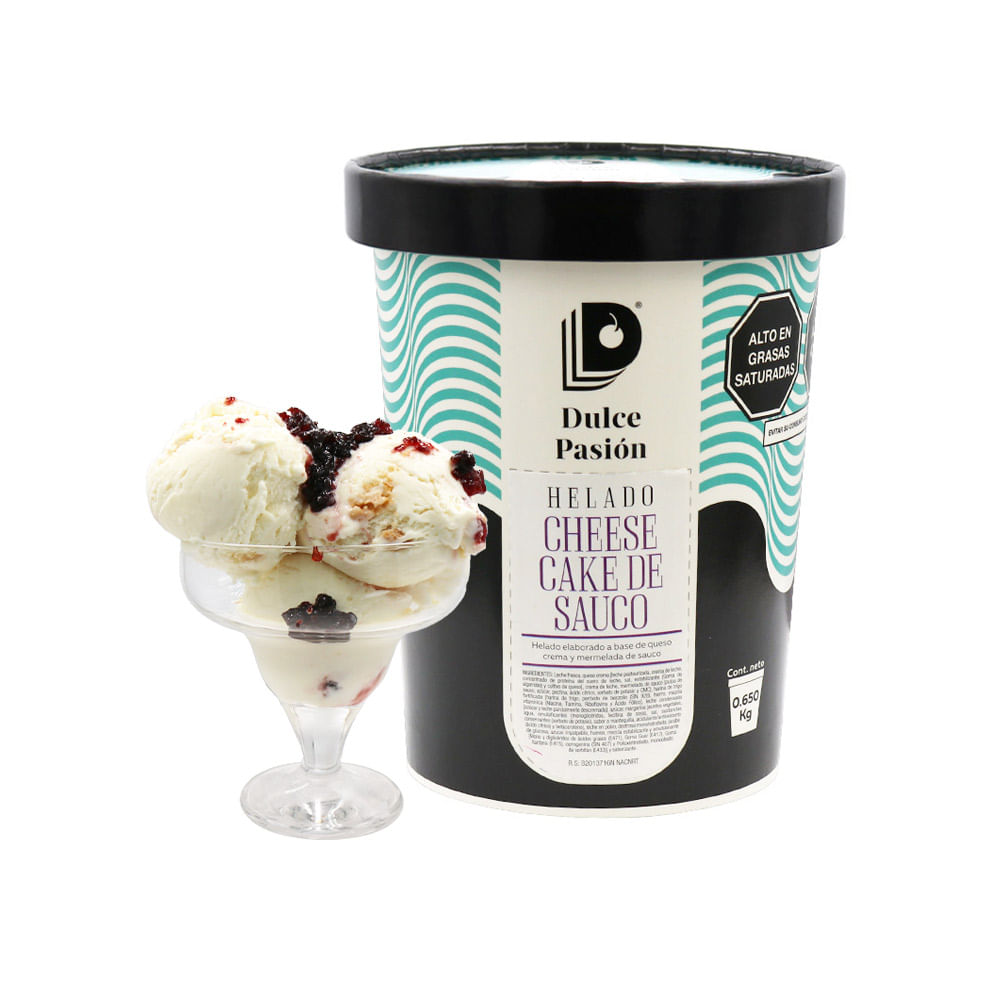 Helado Dulce Pasión Sabor Cheesecake de Sauco 650g