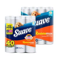 Papel Higiénico Suave Resistemax 40un + 24un
