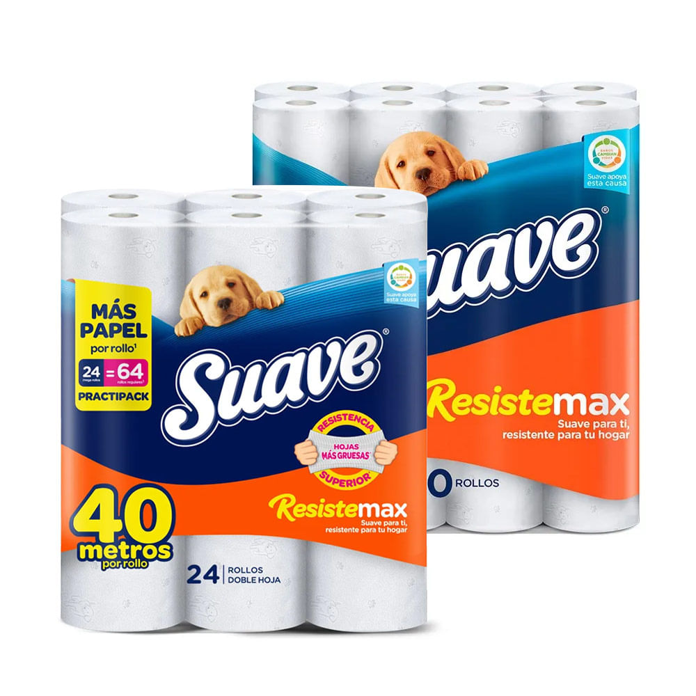 Papel Higiénico Suave Resistemax 40un + 24un