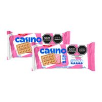 Pack x2 Sixpack Galleta con Crema Casino Fresa Flow 43g