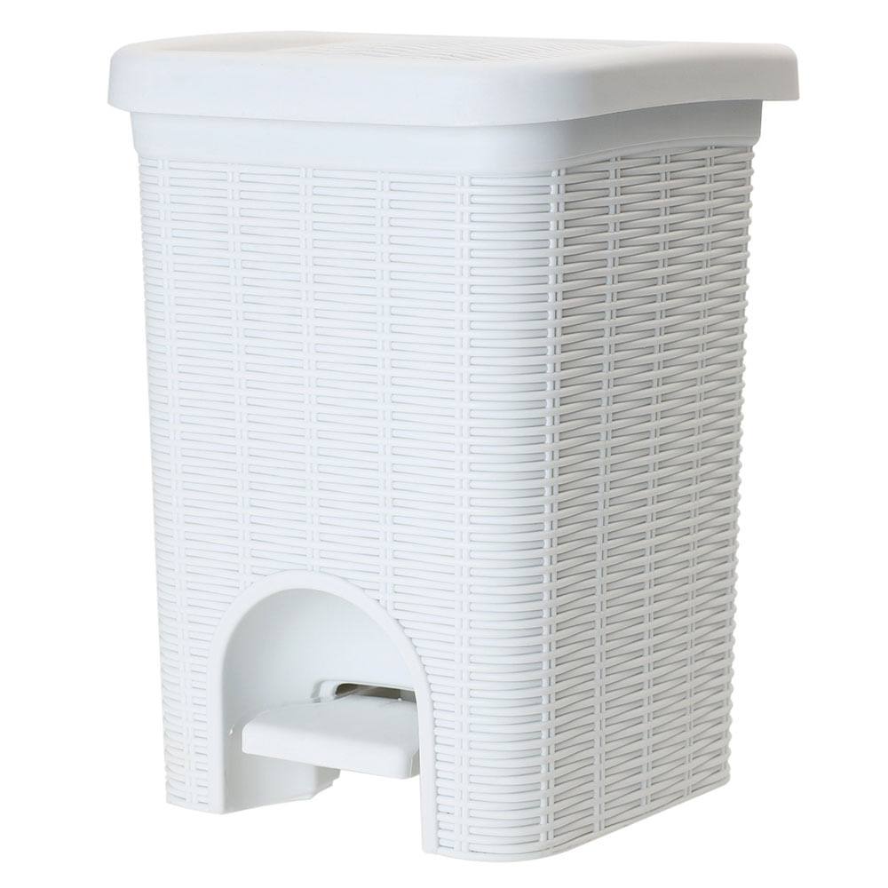 Basurero Krea Look Rattan Blanco