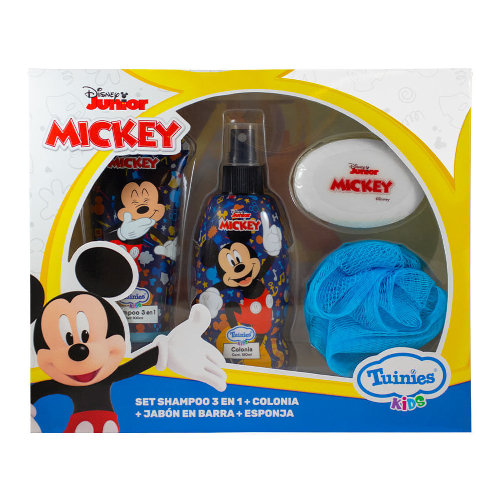Set de Baño Mickey: Shampoo + Colonia + Jabón en Barra + Esponja