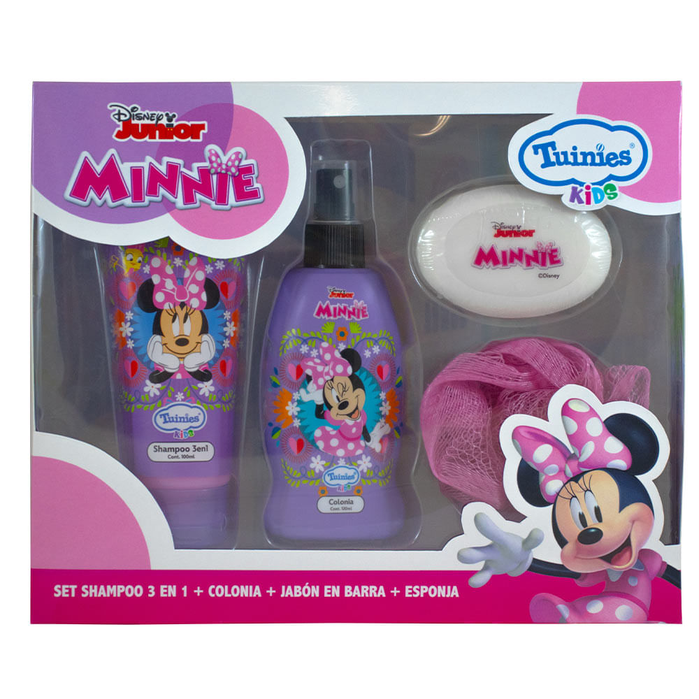 Set de Baño Minnie: Shampoo + Colonia + Jabón en Barra + Esponja