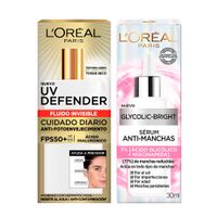 Pack Loreal: Sérum Glycolic-Bright + UV Defender Fluido Invisible