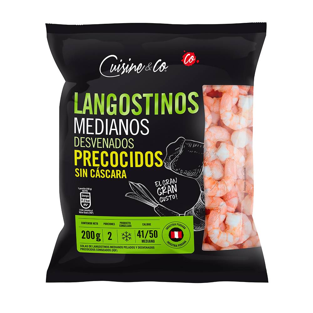 Langostinos Precocidos Sin Cáscara Cuisine & Co Medianos 200g