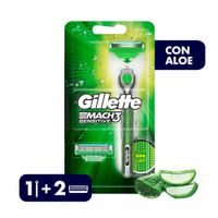 Máquina de Afeitar Gillette Mach3 Sensitive Aqua Grip + Repuesto
