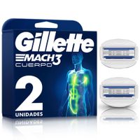 Repuesto Máquina de Afeitar Gillette Mach3 Cuerpo 2un