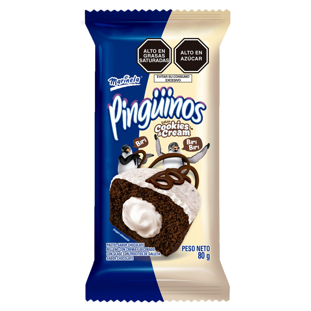 Pastel Pingüinos Sabor Cookies & Cream 80g