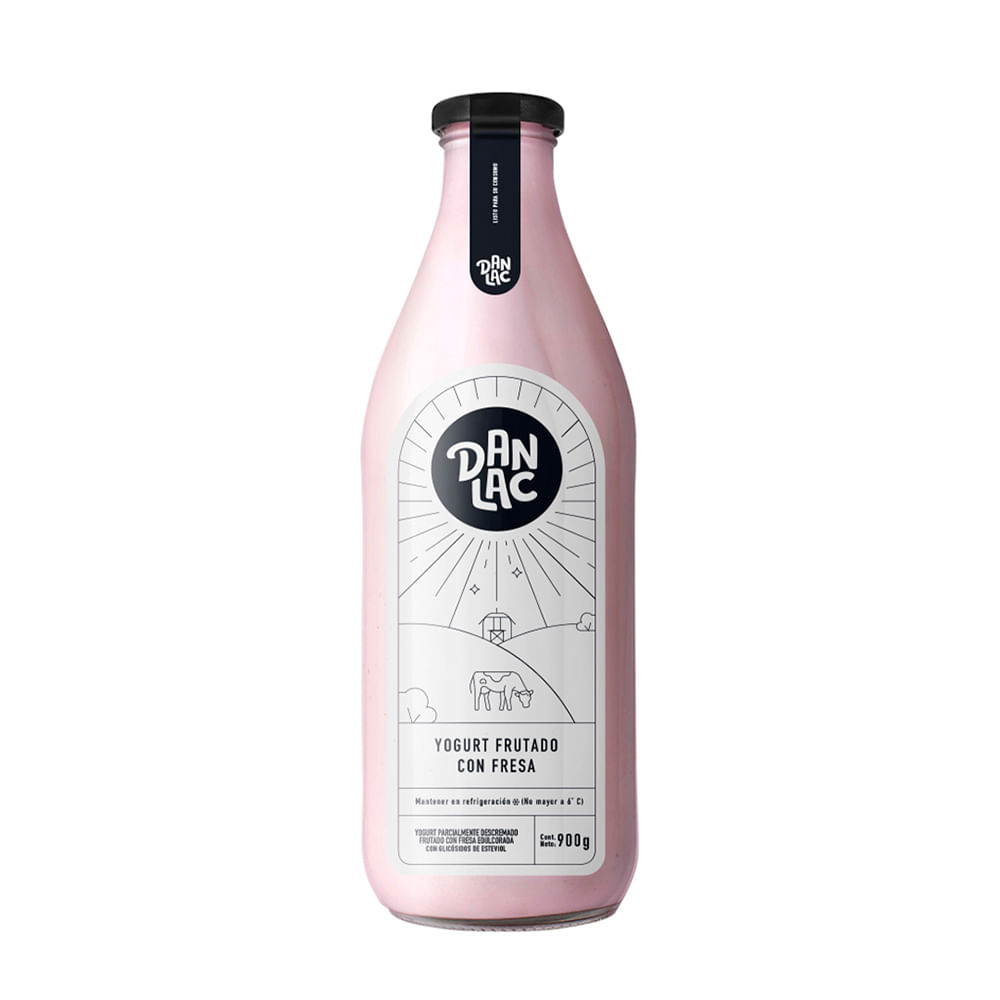 Yogurt Frutado con Fresa Danlac Botella 900g
