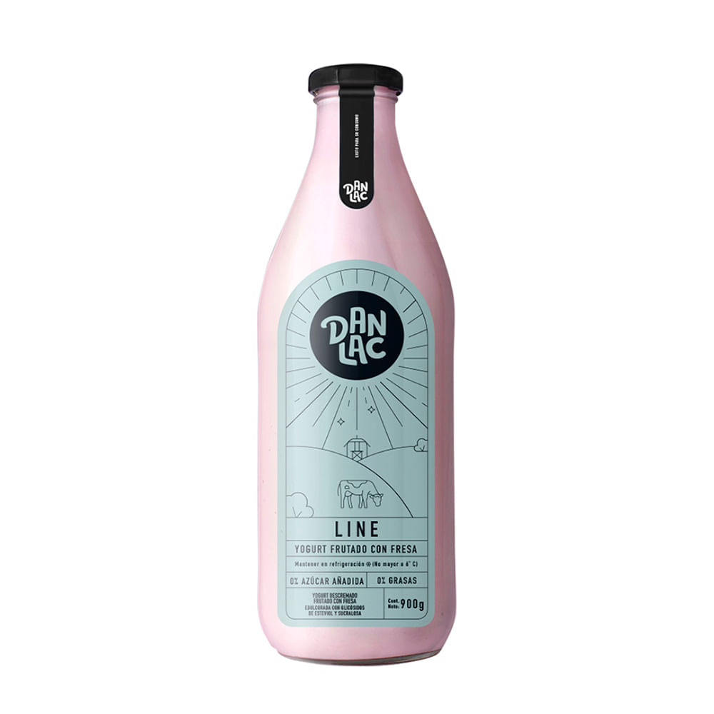Yogurt Frutado con Fresa Danlac Line Botella 900g