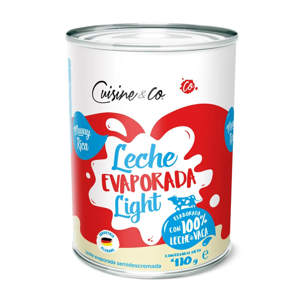 Leche Evaporada Light Cuisine & Co Lata 410g