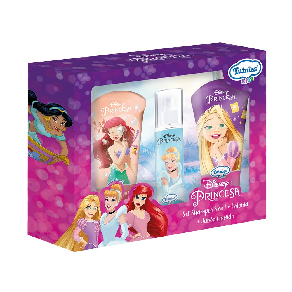 Set Tuinies Disney Princesas 100ml: Shampoo + Colonia + Jabón Líquido