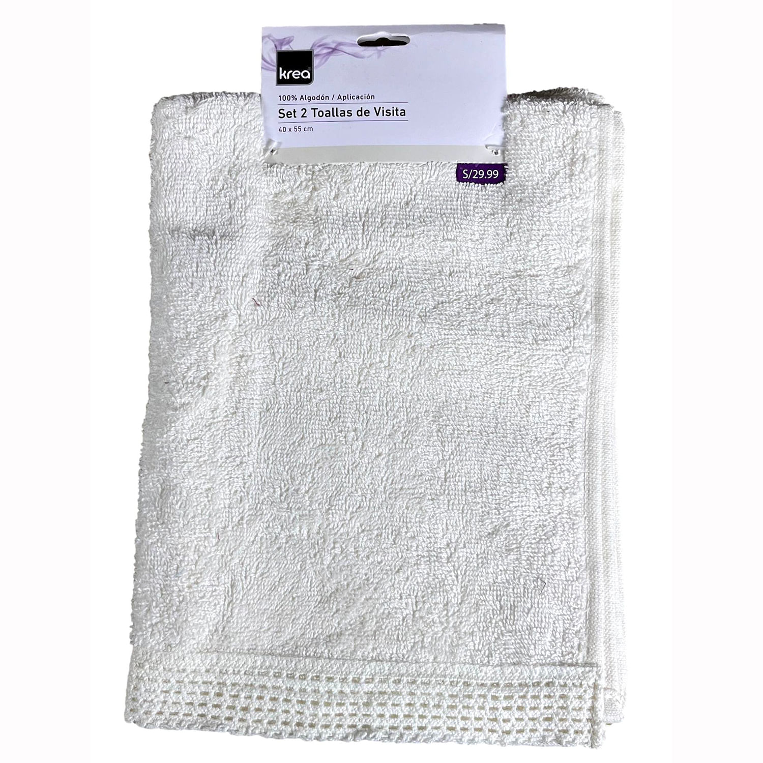 Pack x2 Toalla Visita Krea Aplicación Stitching
