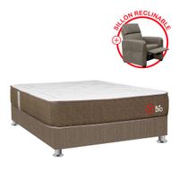 Cama 2 Plazas Forli Bio + Reclinable + 2 Almohadas