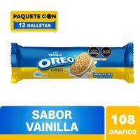Galletas con Crema Oreo Sabor Vainilla 108g