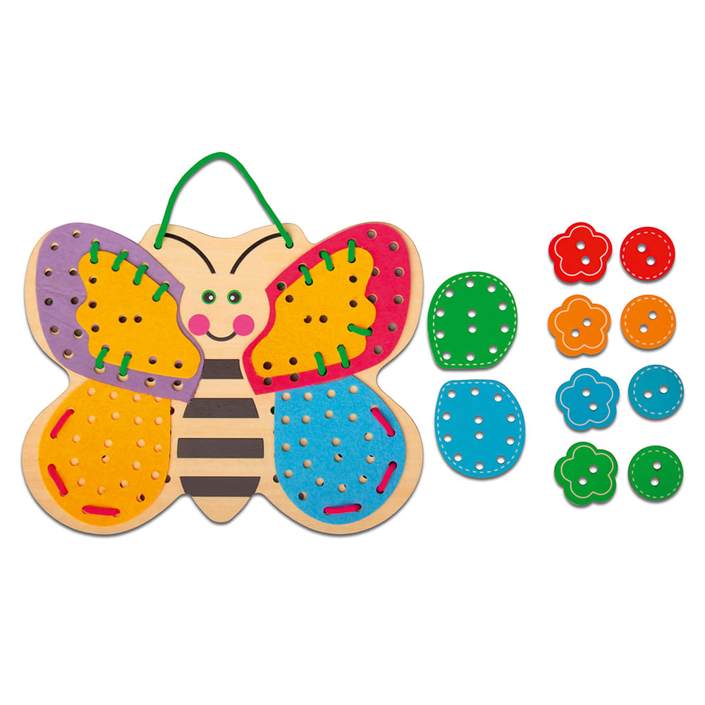 Juego Didactico Pasado Vinifan Mariposa Grande 20 Piezas