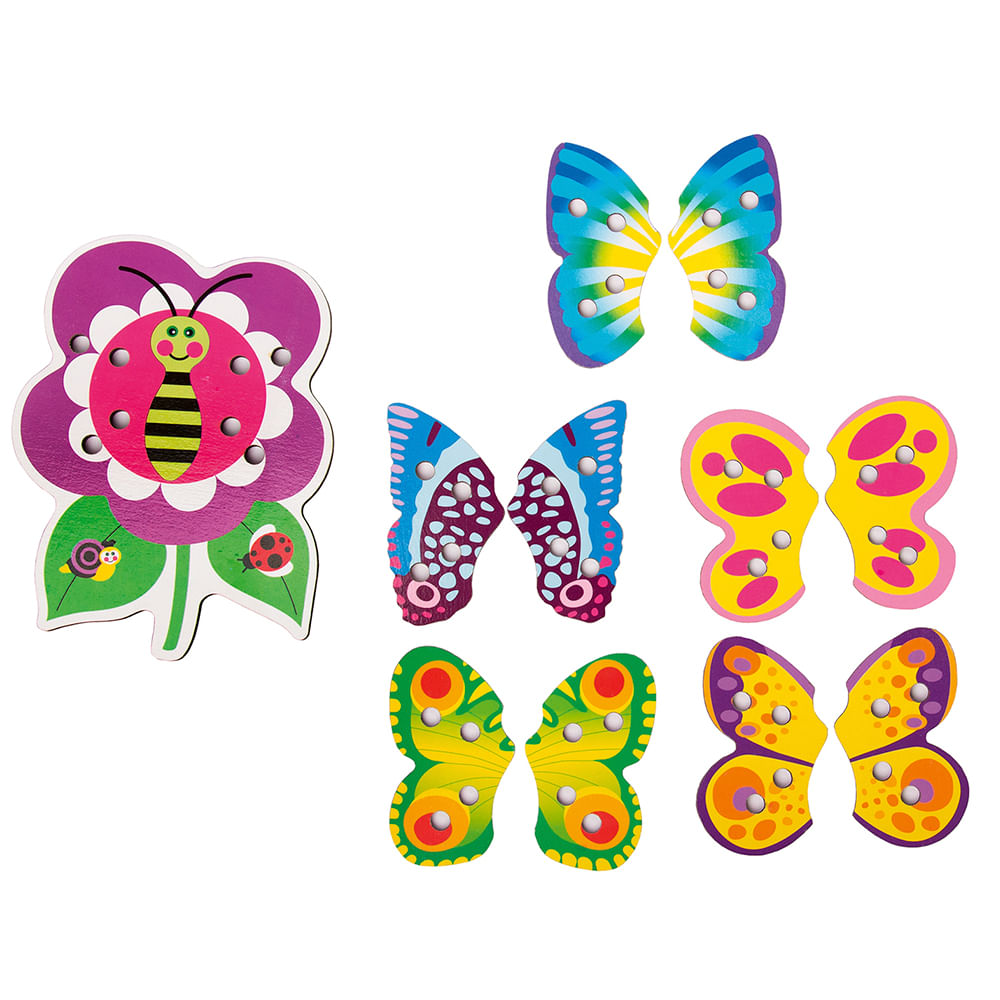Juego Didactico Pasado Vinifan Mariposa 12 Piezas