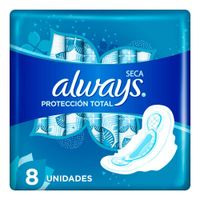Toallas Higiénicas Always Protección Total Seca 8un