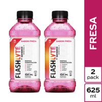 Twopack Bebida Rehidratante Flashlyte Fresa Botella 625ml