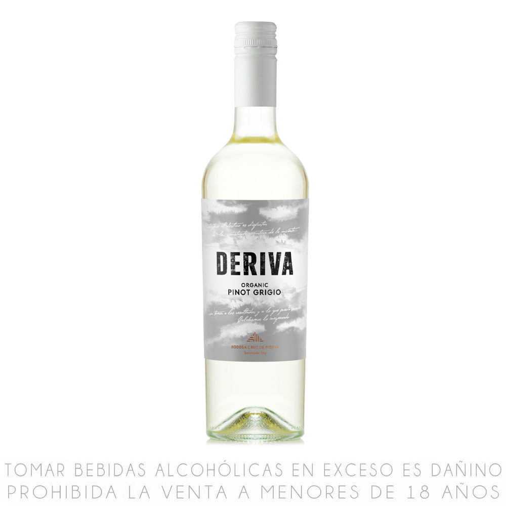 Vino Blanco Orgánico Pinot Grigio Deriva Botella 750ml