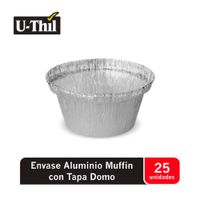 Envase Muffin Aluminio con Tapa