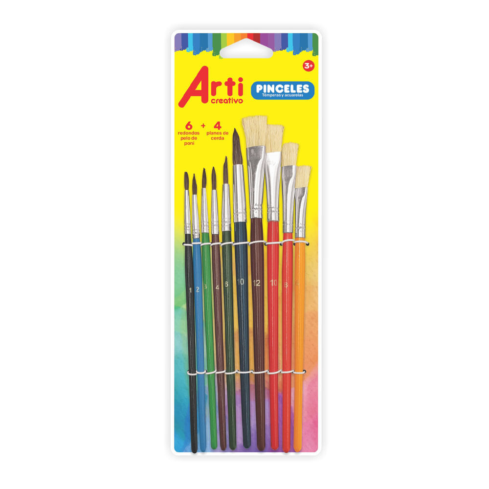 Set Pinceles Artesco Mega Surtidos 10un