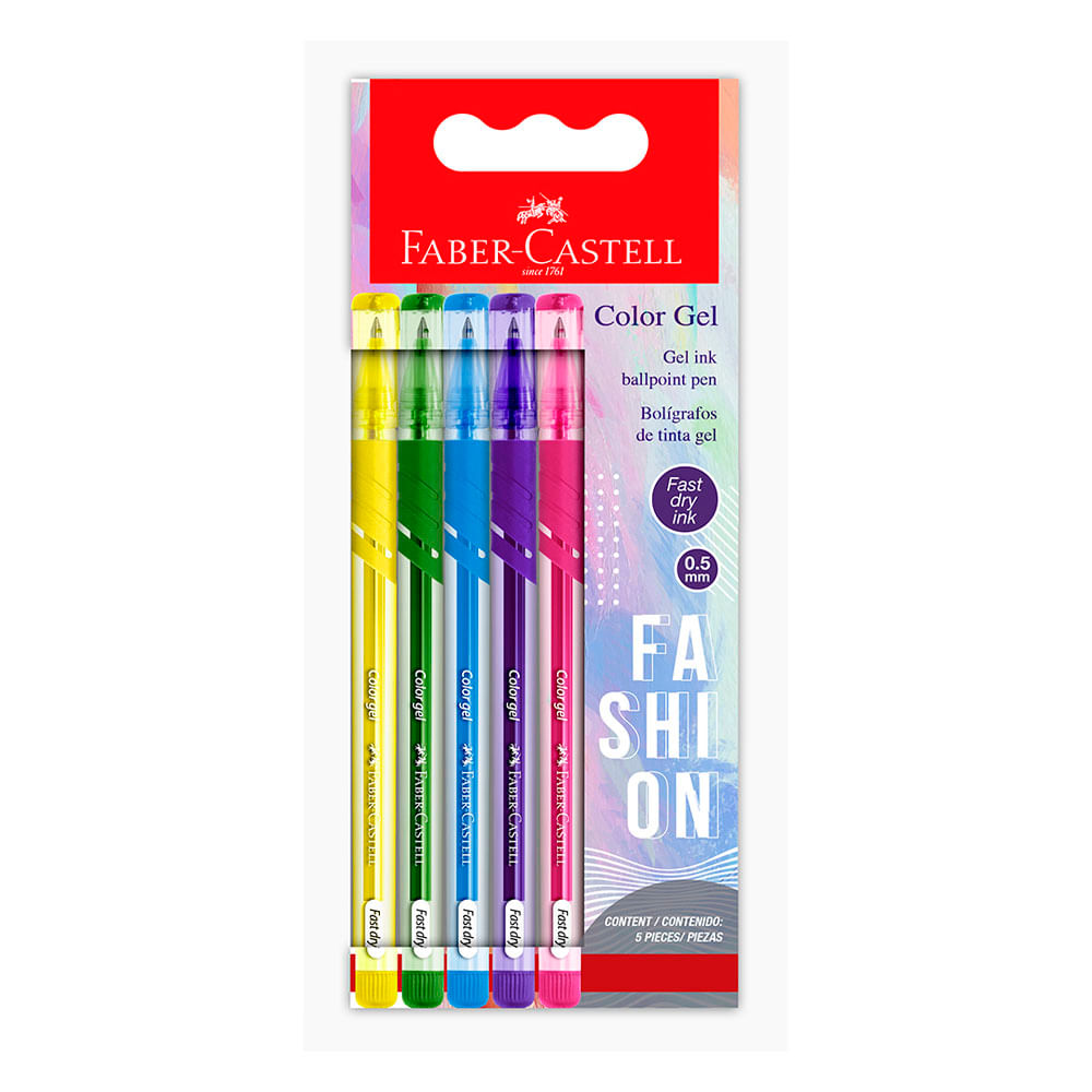Bolígrafo Faber Castell Color Gel Fashion 5un