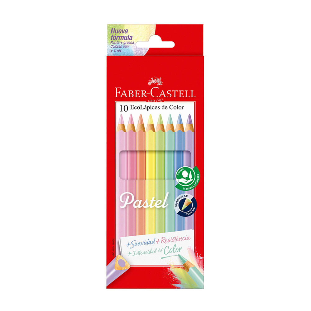 Ecolápices Faber Castell Pastel 10 Colores 4.0