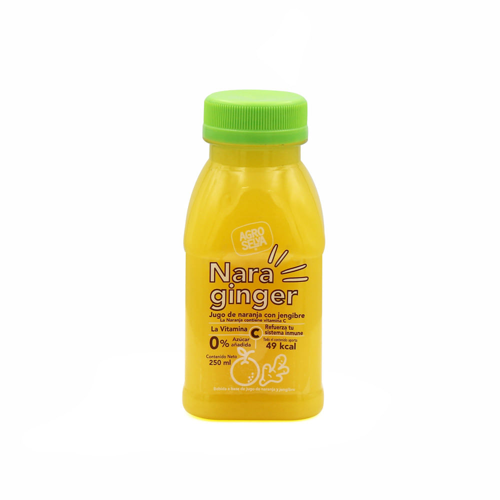 Jugo de Naranja con Jengibre Agro Selva Botella 250ml