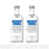 Twopack Vodka Absolut Original Botella 700ml