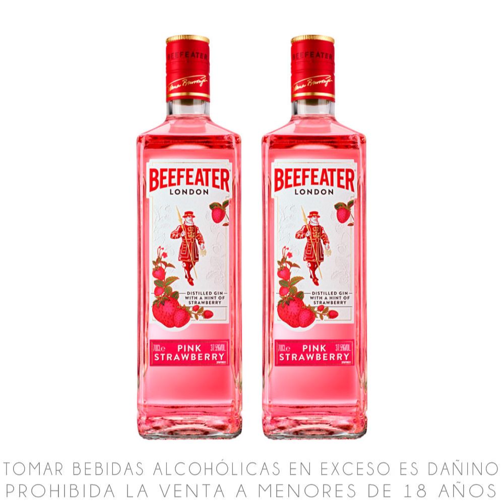 Twopack Gin Beefeater Pink Strawberry Botella 700ml