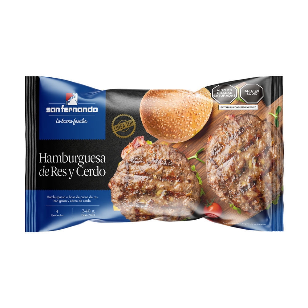 Hamburguesa de Res y Cerdo San Fernando 340g