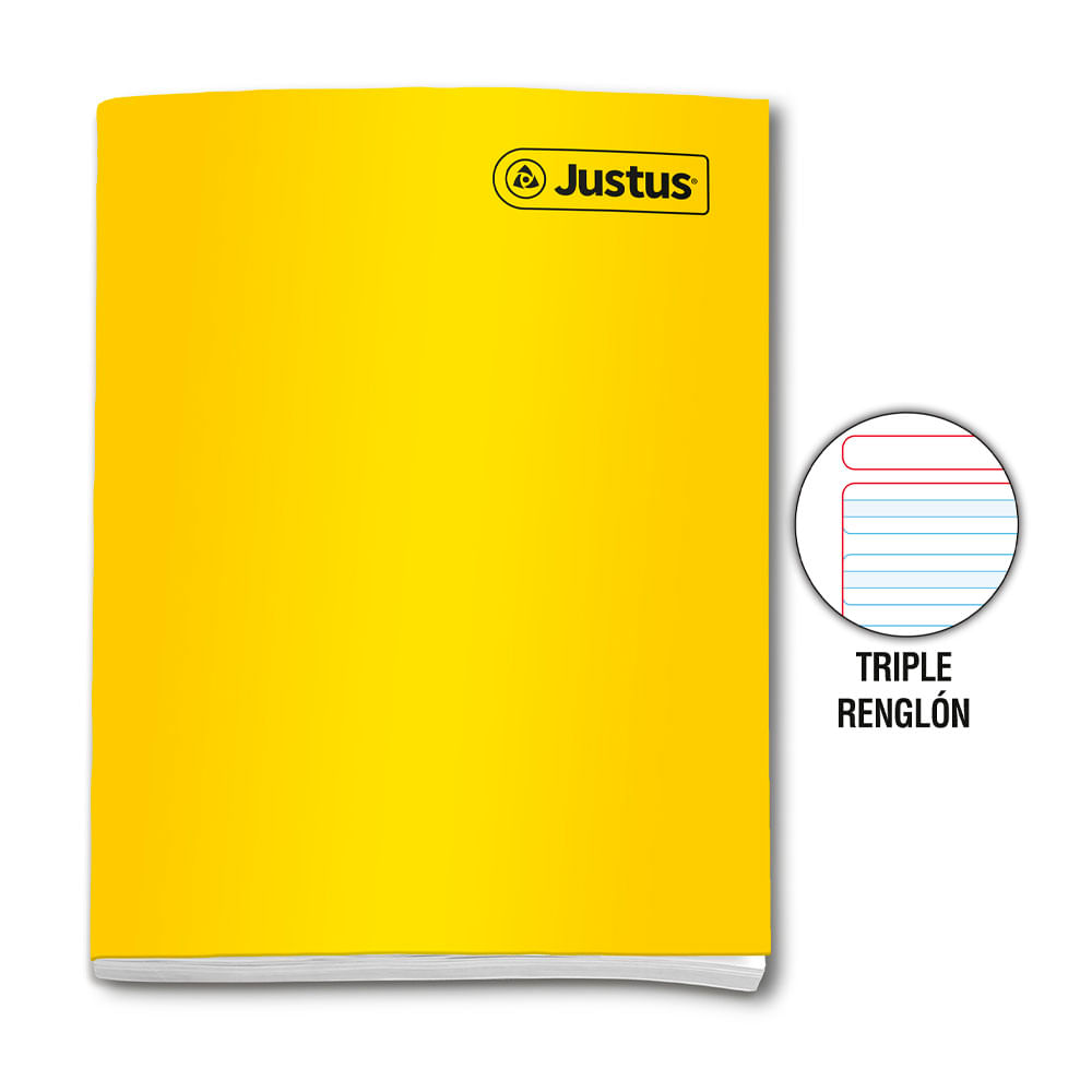 Cuaderno Justus Triple Renglón 12 Colores