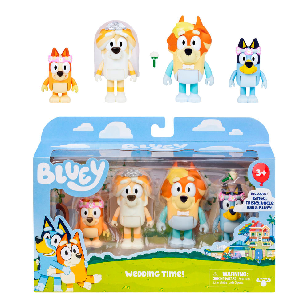 Pack x4 Figuras Boda Bluey